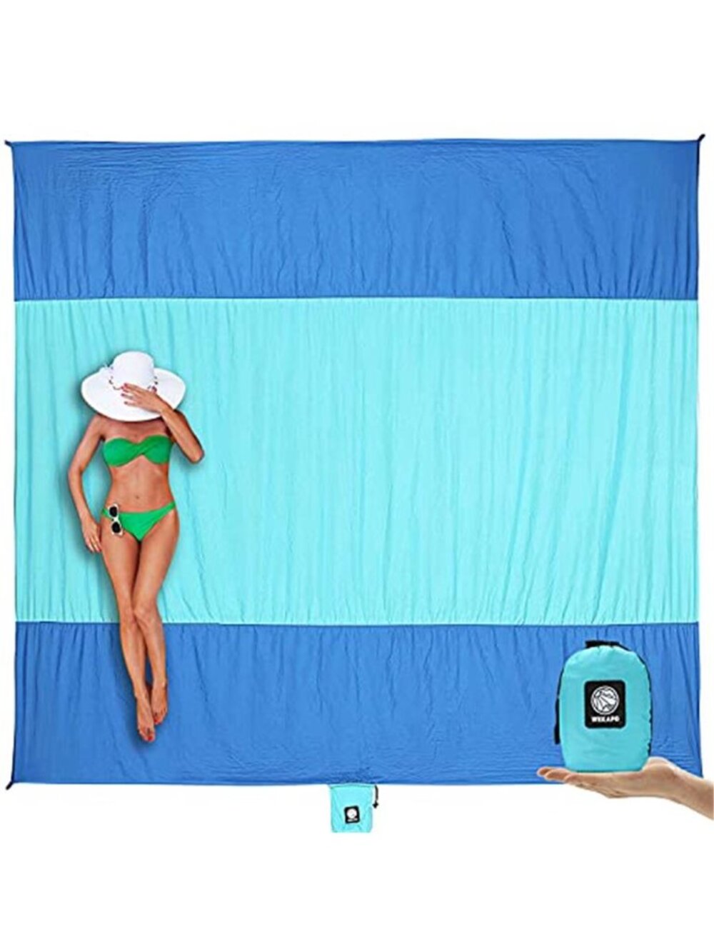 Oversized Sandproof Beach Blanket Waterproof Picnic Camping Mat 10x9 Portable